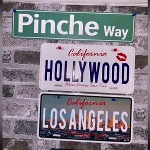 Los Angeles California Hollywood license wall plates decor bar signs pinche way